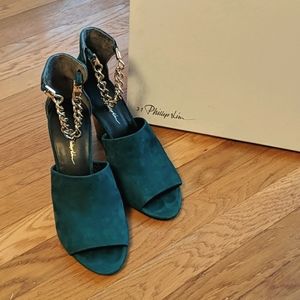 3.1 Phillip Lim Berlin Chain Ankle Sandal in Teal